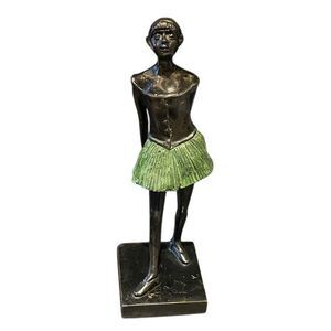 Vintage Bronze Ballerina Statue After Edgar Degas Little Dancer 10” Mid Century